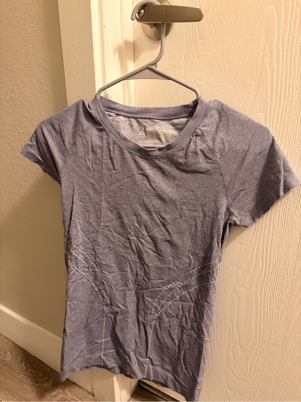 Zella Grey Short Sleeve Tee with Rhinestone Detail